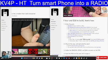 KV4P - HT  Turn smart Phone into a RADIO