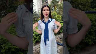 ￼MUMUM// Đầm bầu sọc MIMI dang suông kêt hơp phối cách điệu nhẹ nhàng thanh lịch trong công sở