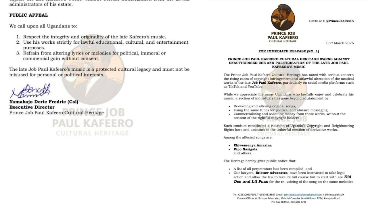 Lil Pazo in hot soup over Copyright claims from Late Kafeero's family