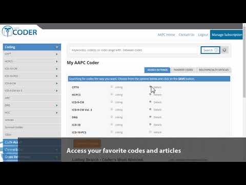 AAPC Coder - Settings and Personalization