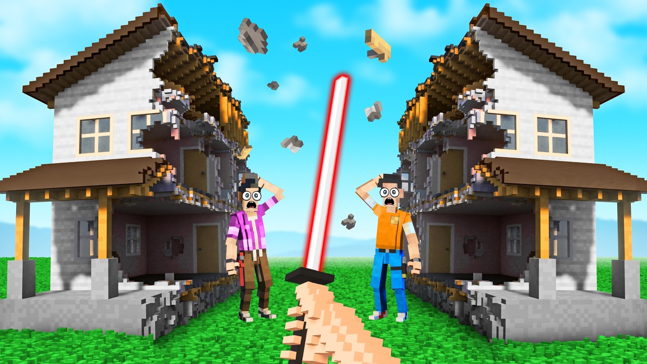 Cutting A WHOLE HOUSE In Half in Teardown Multiplayer