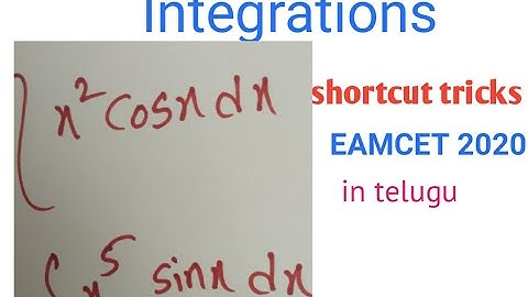 Integration short cut tricks for EAMCET2020/INtegration short cut tricks for JEE/inter maths