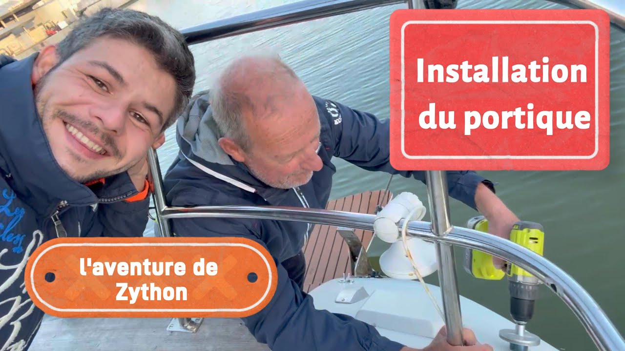 ⁣Installation du portique sur un voilier, feeling 13,50