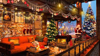 Smooth Christmas Jazz Music with Fireplace Sounds ? Snowfall & Cozy Christmas Coffee Shop Ambience