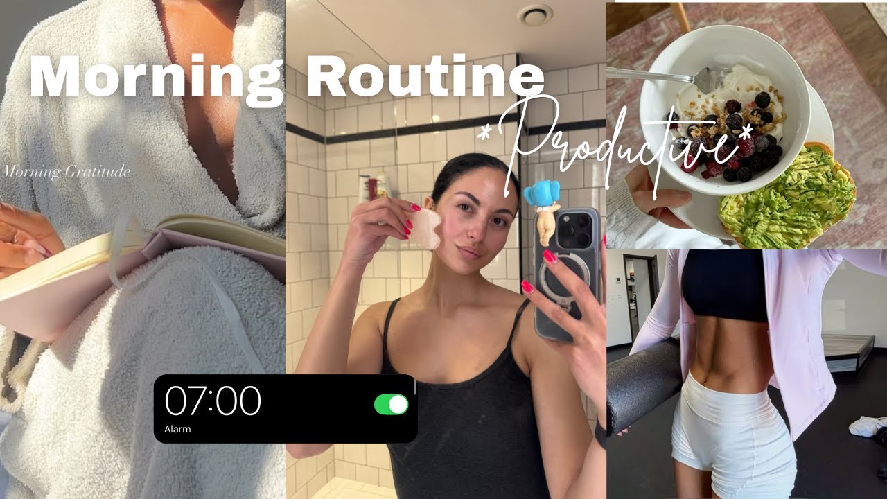 *PRODUCTIVE* Morning Routine 7am Edition | gym, high protein breakfast ...