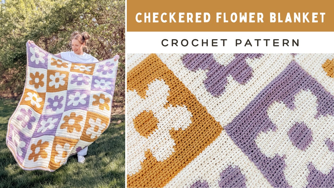 小物 uniformexperiment FLOWERBLANKET fragment Checkered Flower Blanket Tutorial - How to Crochet a Checkered