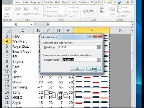 excel sparkline graphs small sized graphs which fit in one cell tiny charts that fit within a cell
