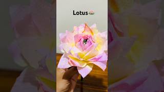 DIY easy tissue paper lotus flower🪷 #shortsvideos #simple #diy #tissueflower