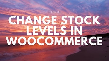 How to Change Stock Levels in Woocommerce