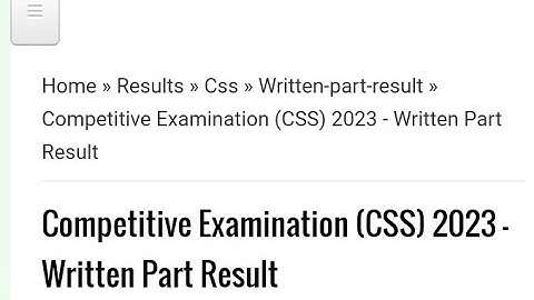 FPSC Update CSS 2023 Written part Result#css#exam