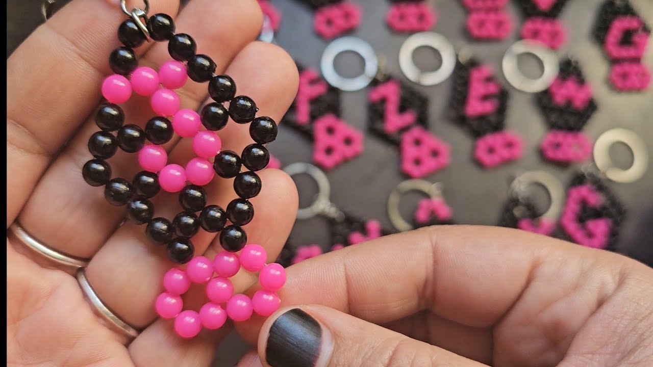 طريقة عمل فانوس ميدالية خرز حرف ال J