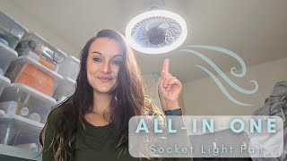 3-In-1 Light Socket Ceiling Fan Quiet & Easy Installation