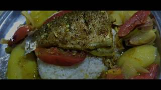 احلى طاجن سمك بوري بالارز الابيض، amazing mullet fish with white rice