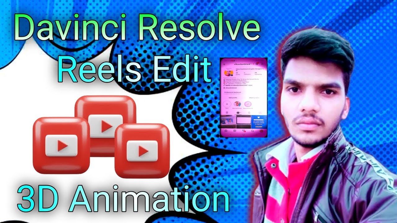 3D Animation Video | Instagram Profile Photo 3D Video|Davinci Resolve Reels Edit 