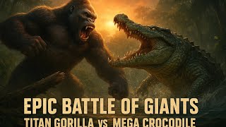Epic Battle of Giants: Titan Gorilla vs Mega Crocodile | 3D Animated Fight