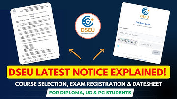 DSEU Latest Notice Explained | Course Selection, Exam Registration & Datesheet Full Guide | Insiders