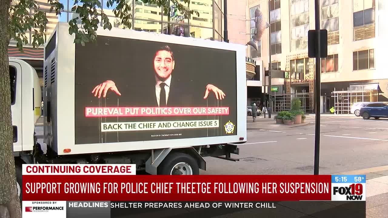 Support growing for police chief Theetge following her suspension