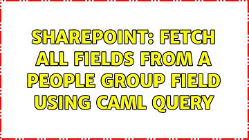 Sharepoint: Fetch All fields from a people group field using Caml Query