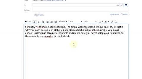 Spell Check with 1and1 WebMail