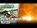 Ukraine BLASTS Russian tanks trapped in snow in Kupiansk