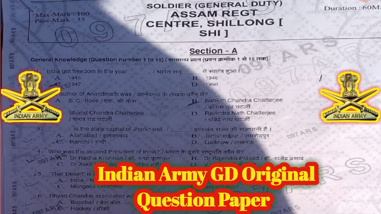 Army GD Original Question Paper 2021/Army Question Paper/Army gd