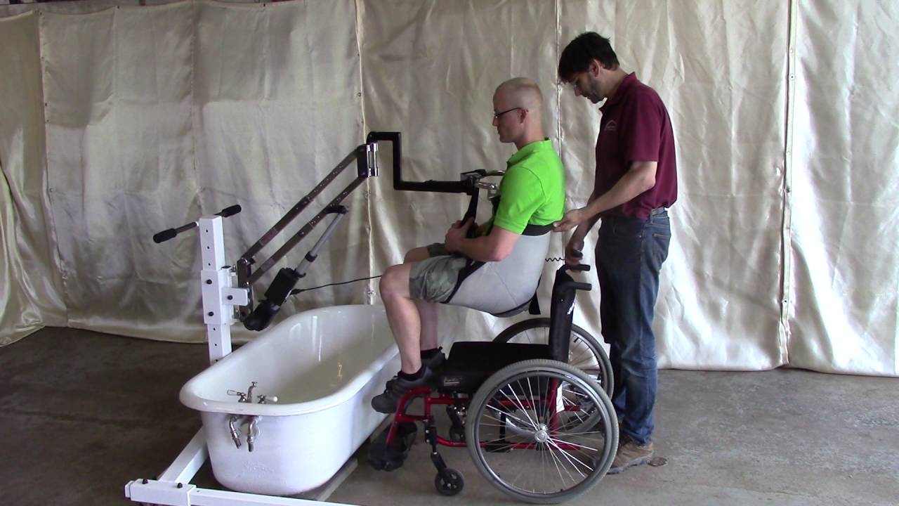 Using MultiLIft and EasyBase FreeStanding Tub Lift To Enter Bathtub