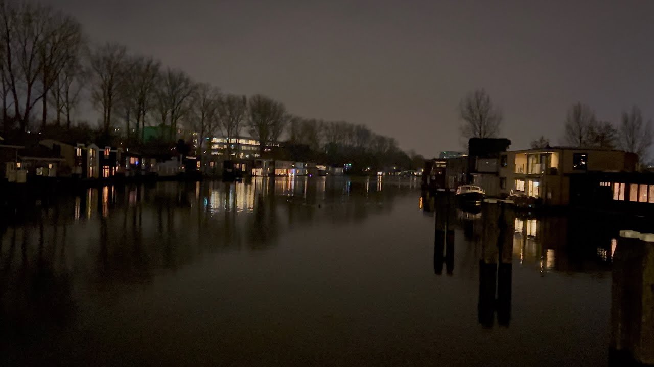 Night Cycling around Amsterdam Lake