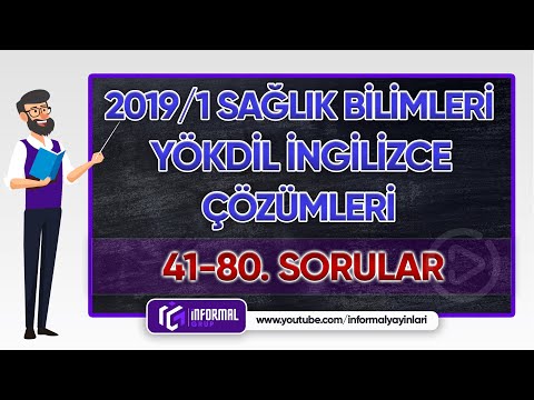 2019/1 YÖKDİL SAĞLIK BİLİMLERİ | İNGİLİZCE | PART-2