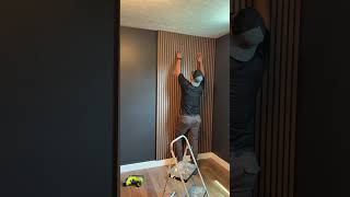 Literally just a $50 panel from Home Depot and that’s it, such an easy accent wall! #easydiy