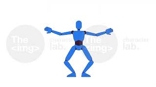 Human Like Mannequin Squatting Line 2D Character Animation