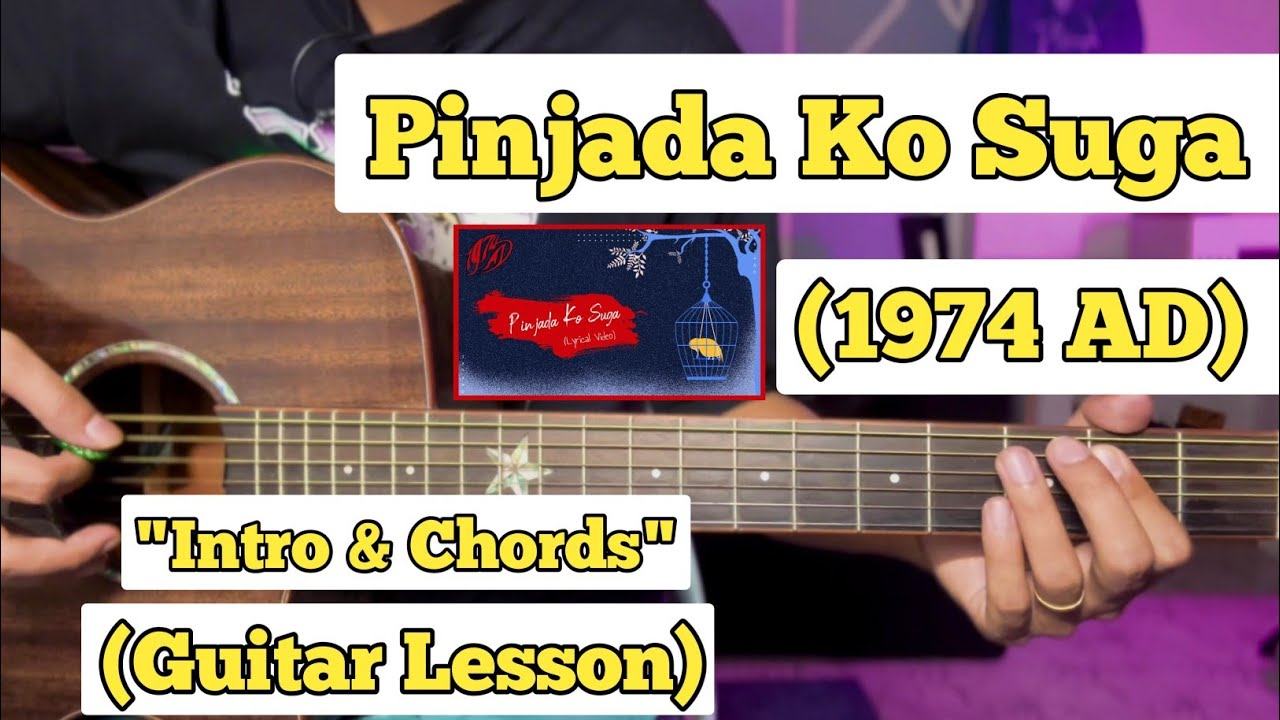 Pinjada Ko Suga - 1974 AD | Guitar Lesson | Intro | Plucking & Chords | (Acoustic)