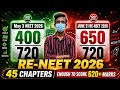 RE-NEET 2026➡️620+ Marks in Re-NEET(To Get GMC)🔥45 Chapters Enough to score 620+ MARKs📈😈