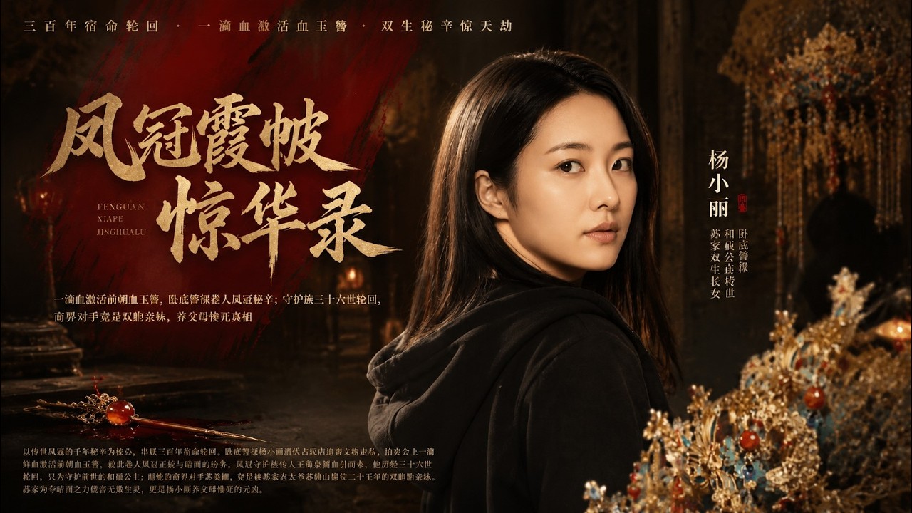 🔥【完結強推】一滴血激活前朝血玉簪，臥底警探捲入鳳冠秘辛；守護族三十六世輪迴，商界對手竟是雙胞親妹，養父母慘死真相《鳳冠霞帔驚華錄》#一口氣看完 #完結文 #情感 #短劇 #重生 #逆襲 #