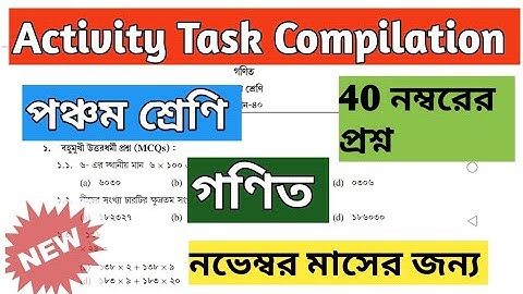 Class 5 Math(গণিত) Model Activity Task Compilation Part 8 November /Wbbse