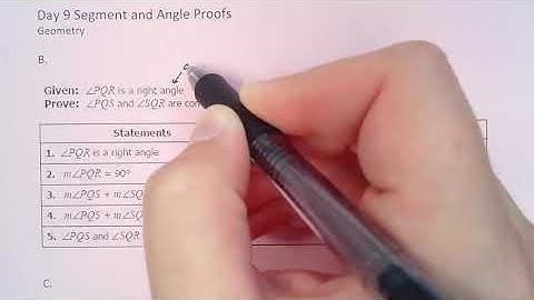 Geo U1AD9 Segment and angle relationship proofs Video Notes