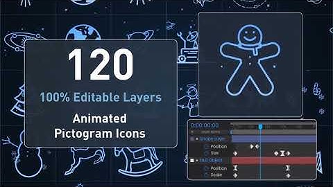 120 Pictogram Animated Icons | After Effects Template | Elements
