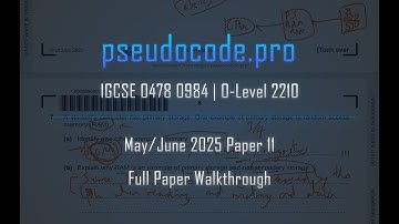 [Solved Past Paper] May/June 2025 Paper 11 IGCSE 0478 0984 | O-Level 2210 | Computer Science