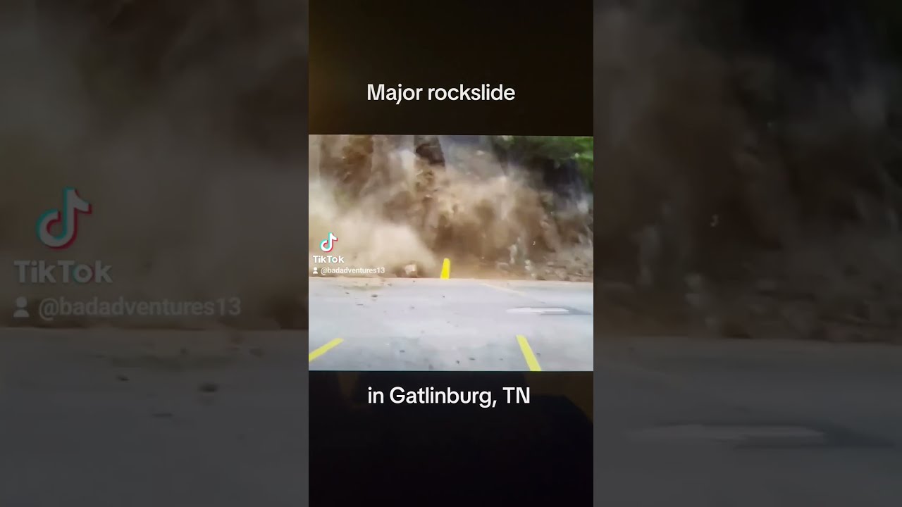 Major Rockslide In Gatlinburg TN Gatlinburgtn Gatlinburgtennessee Disaster