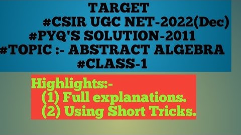 TARGET:CSIR UGC NET-2022(DEC) # PYQ