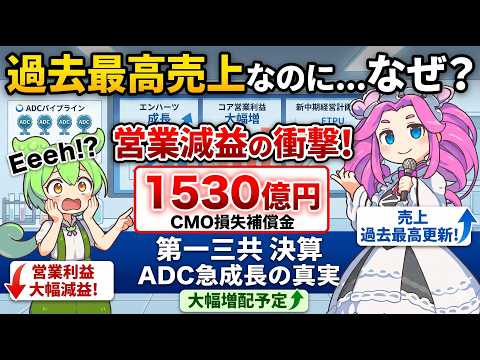 【コア営業利益15%増・中期目標3兆3千億円】第一三共の本決算　CMO補償費用の真相と5DXd ADCsの全容を解説