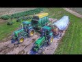 Chopping Hay 2018 in Iowa - John Deere 4450, 3970 Chopper & 716a Wagons