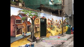 Vẽ tranh tường phố cổ Hà Nội, vẽ tranh 3D đường phố ở Ba Đình, Hà Nội