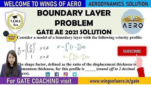 Boundary Layer Theory problem || GATE Aerospace 2021|| GATE Solution 2021