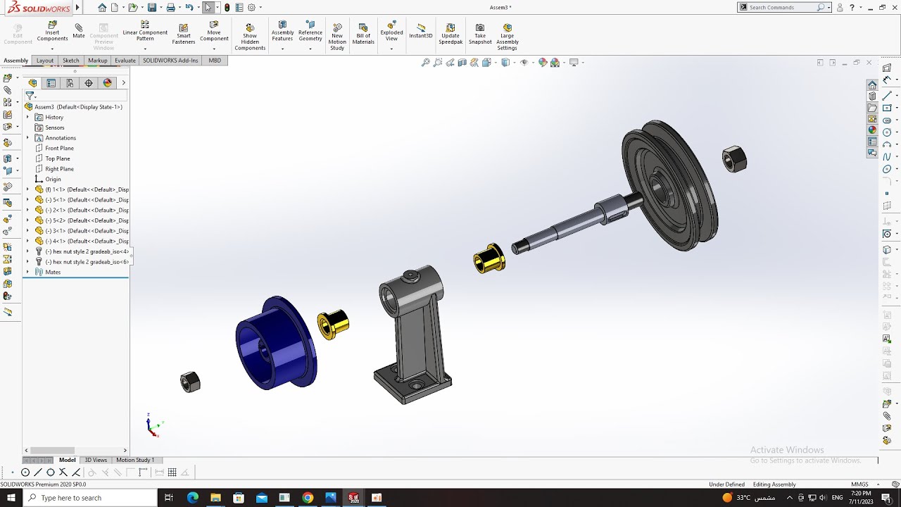 SOLIDWORKS TUTORIAL #16 Design Assembly - YouTube