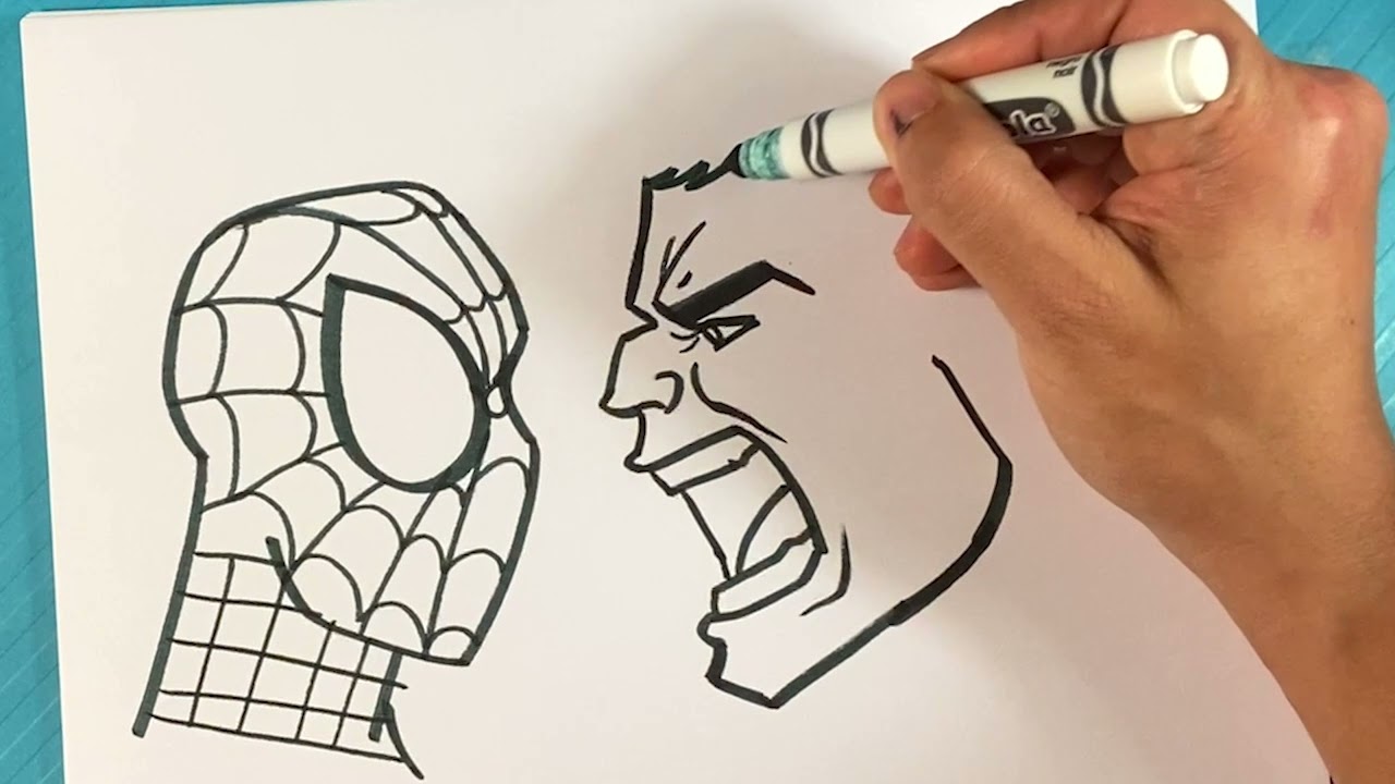 How to Draw SPIDER-MAN vs HULK - YouTube