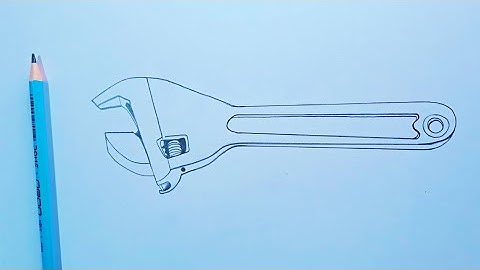 how to draw adjustable wrench || adjustable wrench drawing || adjustable cresent wrench  drawing