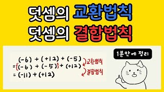 정수와 유리수 - 덧셈의 교환법칙과 결합법칙 1분만에 끝내준다구우!