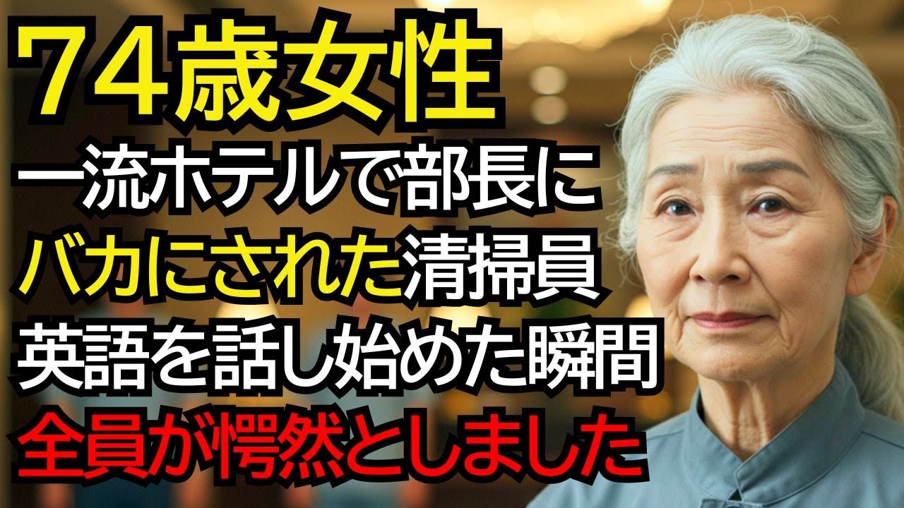 見下されていた清掃員のおばあさんが外国人に話しかけようとした時、みんなが笑いましたが、話し始めた瞬間、全員が愕然としました