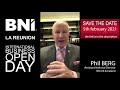 Bni international business open day online  phil berg