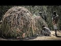 Hadzabe hut building  amazing traditional house from natural materials